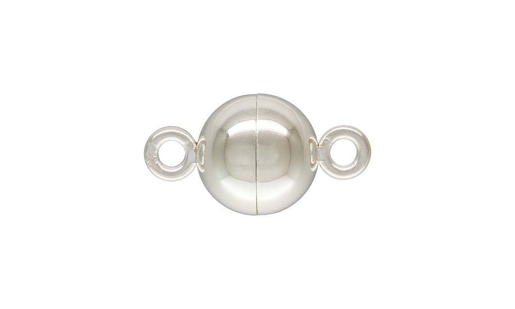 10.0mm Round Magnetic Clasp, Sterling Silver. Made in USA. #5003566BM