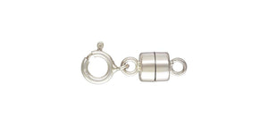 4.5mm Round Magnetic Clasp w/5.0mm Spring Ring, Sterling Silver. Made in USA. #5001513SR5