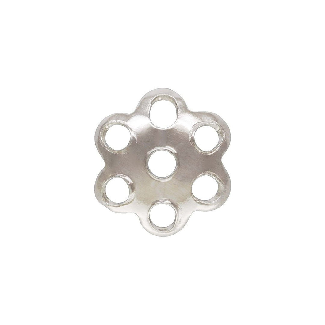 6.0mm Perforated Flower Bead Cap, Sterling Silver. Made in USA. #5020265