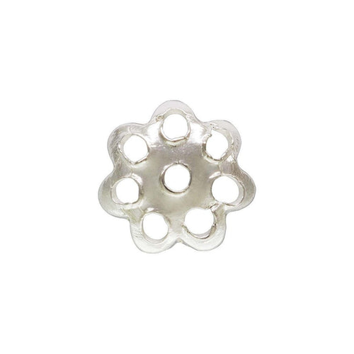 4.9mm Flower Bead Cap, Sterling Silver. Made in USA. #5020167