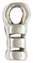 Cast Crimp Endcap w/ Ring (1.20mm ID), Sterling Silver. Made in USA. #500070