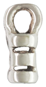 Cast Crimp Endcap w/ Ring (1.20mm ID), Sterling Silver. Made in USA. #500070