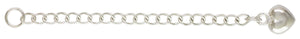 2.25" Ext w/6.0mm Puffed Heart, Sterling Silver.#5021004