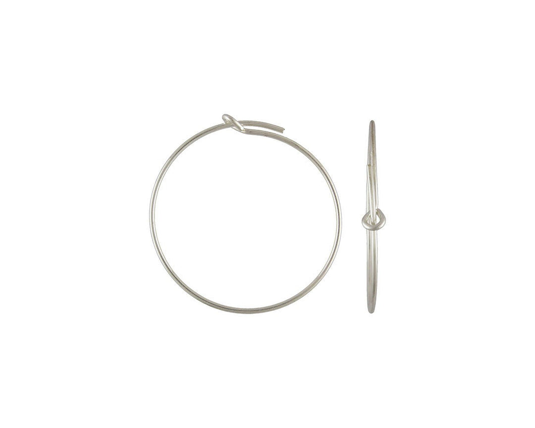 Wire Beading Hoop, .70x25.0mm, Sterling Silver. Made in USA. #5011806