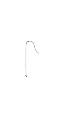 2.0mm Ball Stacking Ear Wire (0.69mm), Sterling Silver. Made in USA. #5006429