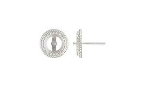 Pearl Rope Bezel 8.0-8.5mm Post Earring, Sterling Silver. Made in USA. #5005827P