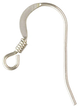 Ear Wire Flat w/Coil (0.61mm), Sterling Silver. Made in USA. #5006410