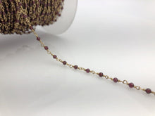 Garnet & 14k Gold Fill Wire by the foot, hand wrapped gemstones, Gold filled made in USA