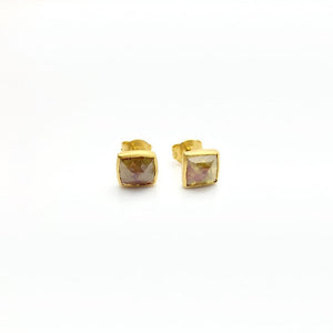 Diamond 14K Gold 3.52 Carat Stud Earrings. 100% Natural Color