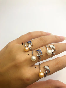 Sterling Silver Freshwater Pearl Rings - (869 No. 1-4)
