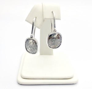 Diamond 14K White Gold 5.12 Carat Dangle Earring.  100% Natural Color