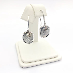 Diamond 14K White Gold 5.12 Carat Dangle Earring.  100% Natural Color