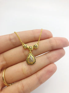 Diamond 14K Gold 2.05 Carat Necklace. 100% Natural Color