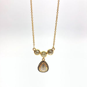 Diamond 14K Gold 2.05 Carat Necklace. 100% Natural Color