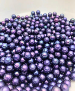 Lustrous Purple Edison Pearls, 5mm and 6mm, Round AAA Quality (896)