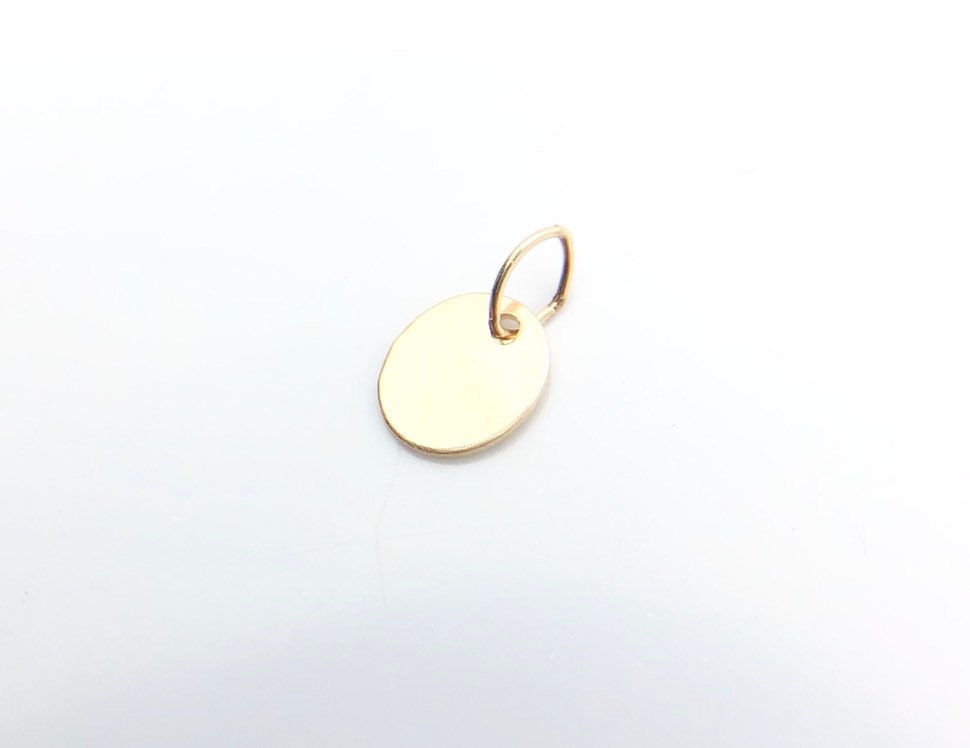 Oval Disc with Oval Jump Ring  6.4x7.4mm (2445 C)
