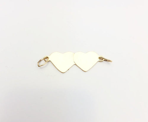 14k Gold Fill Double Heart Charm with Oval Jump Rings  23x8.3mm (574.020)