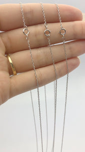 24" Sterling Silver Rhodium Finish Rope Chain 1.2mm  (S009R)