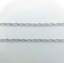 24" Sterling Silver Rhodium Finish Rope Chain 1.2mm  (S009R)
