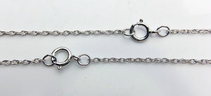 24" Sterling Silver Rhodium Finish Rope Chain 1.2mm  (S009R)