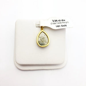 Diamond 14K Yellow Gold 3.64 Carat Pendant. 100% Natural Color