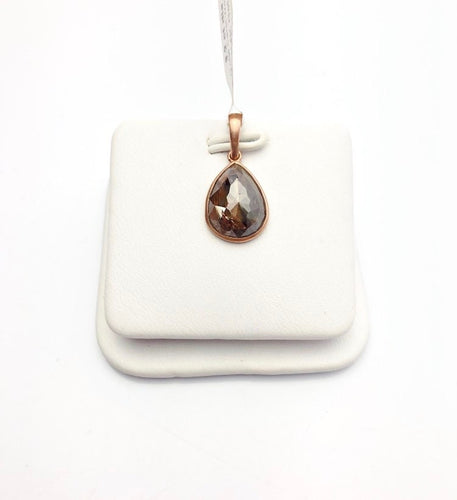 Diamond 14K Rose Gold 3.20 Carat Pendant. 100% Natural Color