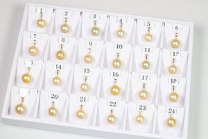 12.9mm-15mm Golden South Sea Pearl Pendants, AAA Quality Round (GSSP004)