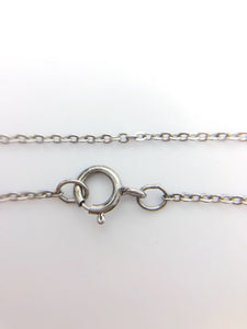 22” Sterling Silver Oxidized Finish Flat Cable Chain