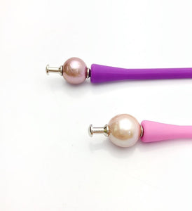 Stretchy Silicone Bracelet or Necklace with Pearl Setting, 20 Colors Available