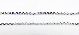 1.0mm Sterling Oxidized Cable Flat Chain 22"  (S927FOX/22)