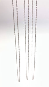 24" Sterling Silver Rhodium Finish Rope Chain 1.2mm  (S009R)
