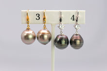 Tahitian Dangle Drop Pearl Earrings in 925 Sterling Silver (SHE001)