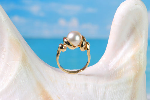 14K Gold Pearl Ring Setting  (JPR-741)