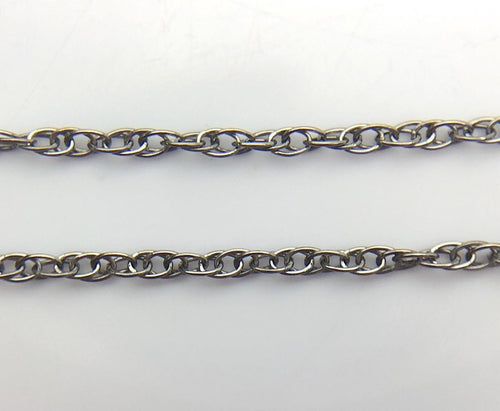 24” Sterling Oxidized Finish 1.3mm Rope Chain  (S010ROX/24)