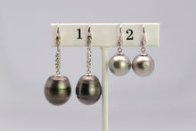 Tahitian Dangle Drop Pearl Earrings in 925 Sterling Silver (SHE013)