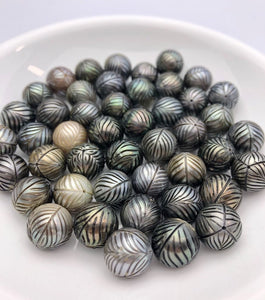 Pine Tree Hand carved Tahitian Pearls 11-11.9mm