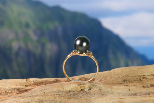 14K Gold Pearl Ring Setting (TR-039)