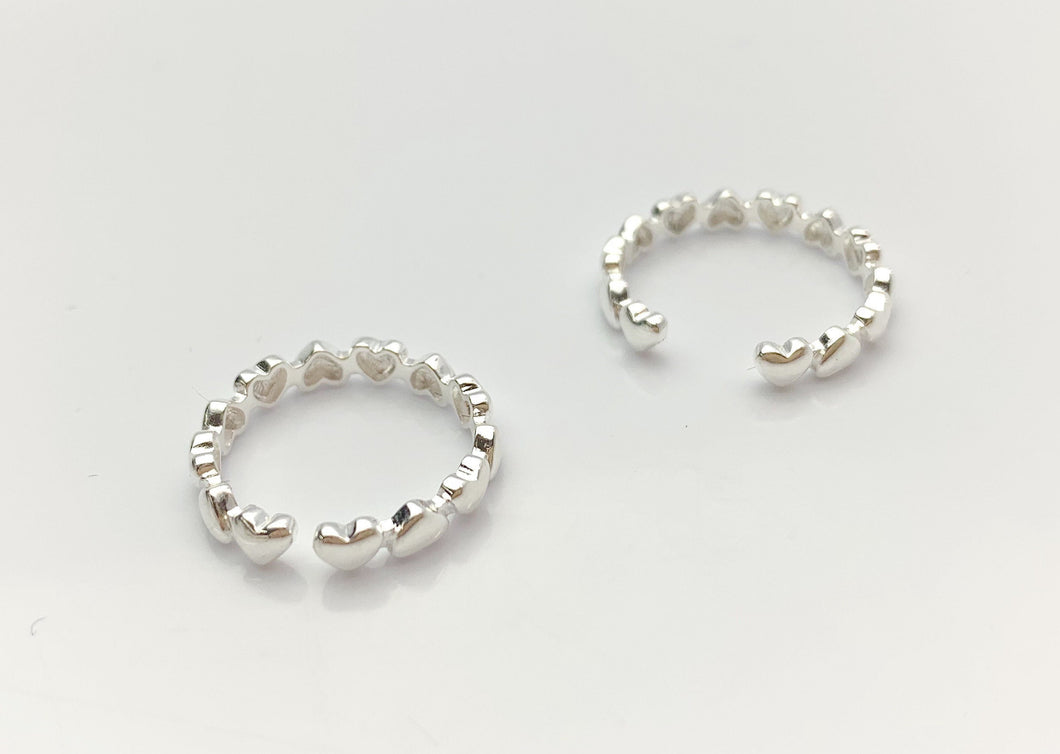 Sterling Silver Adjustable Heart Ring