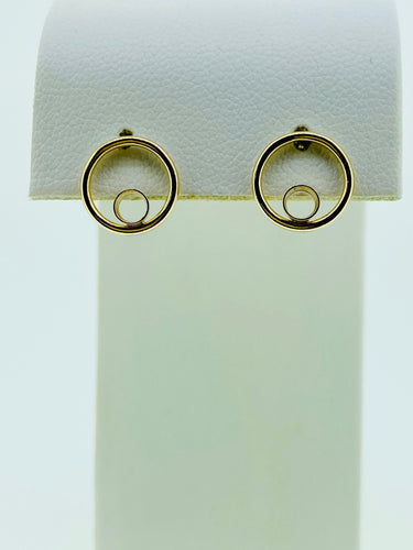 14k GF Round Wire Post Earring w/2mm Bezel, 14k gold fill, 14k GF, 14k filled,  #400C10BP