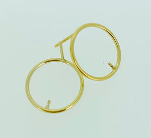14KGF Round Wire Post Earring w/Peg #400C15PP