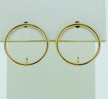 14KGF Round Wire Post Earring w/Peg #400C15PP
