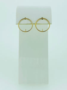 14KGF Round Wire Post Earring w/Peg #400C15PP