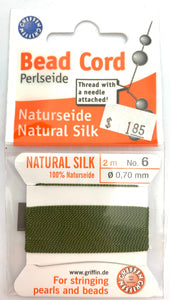 Olive Green Bead Cord - Perlseide