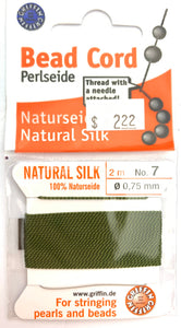 Olive Green Bead Cord - Perlseide