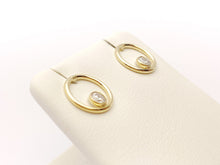 14k Gold Filled 10mm Round Wire Post Earrings w/2mm White Cz Stones (400C10BPM4)