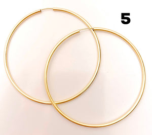 14k Gold Filled Euro Wire Hoop Earrings - 4 Sizes