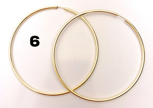 14k Gold Filled Euro Wire Hoop Earrings - 4 Sizes