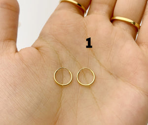 Solid 14k Yellow Gold Endless Hoop Earrings #1 (2175) #2 (2186)
