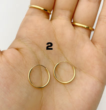 Solid 14k Yellow Gold Endless Hoop Earrings #1 (2175) #2 (2186)