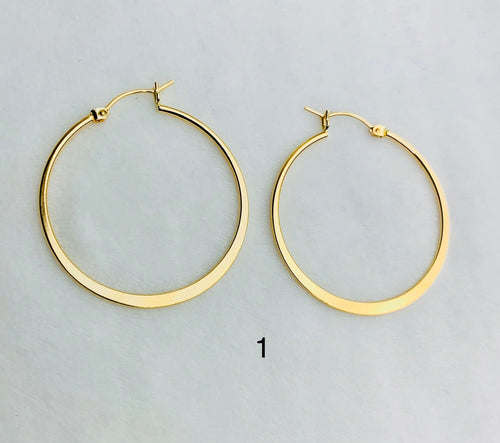 14k gold filled hoop earrings smooth texture